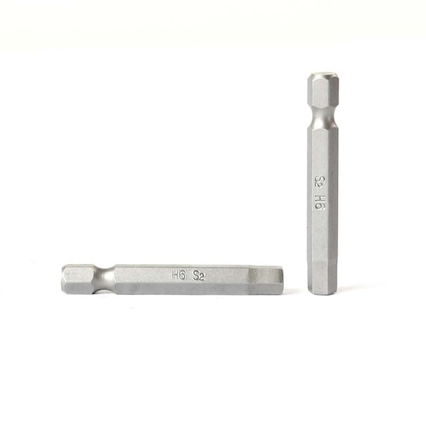 Superior Steel Single End Hexagonal Screwdriver Bits - 2 Inch Long - 6mm Hex, PK 25 - BH206-25PK