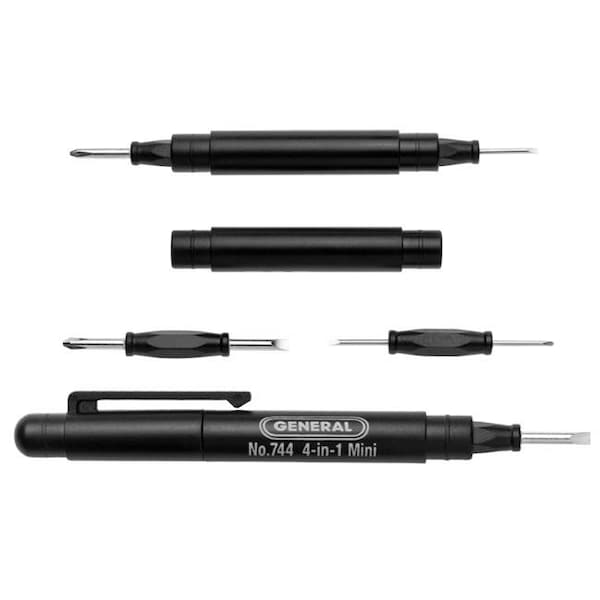 Central Tools General Tools 24 Piece Display 4-In-1 Mini Screwdriver  744DB - Pack of 24 - 744DB