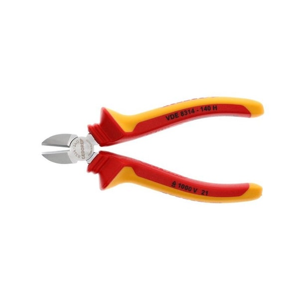 Gedore Insulated Diagonal Cutter, 5-1/2", Handle Type: VDE Insulating Sleeves - VDE 8314-140 H