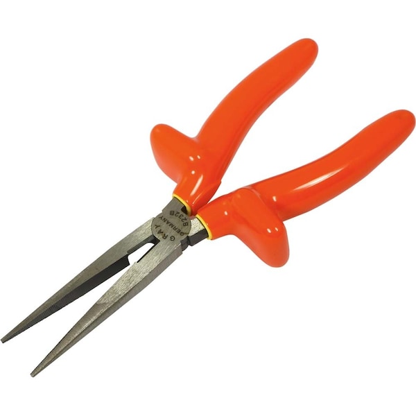 Gray Tools 8" Needle Nose Straight Cutter Pliers, 2-3/4" Jaw, 1000V Insulated - B232B-I