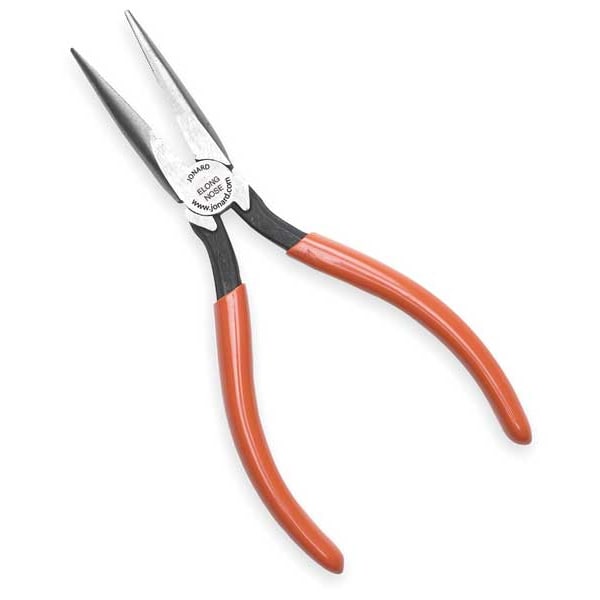 Jonard Tools 6 5/8 in Long Nose Plier Ergonomic With Dipped Plastic Grips Handle - ELONGNOSE