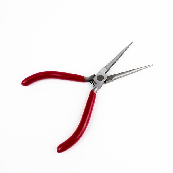 Excel Blades Needle Nose Pliers, Spring Loaded Carbon Steel 6" Serrated Pliers, 6pk - 55561