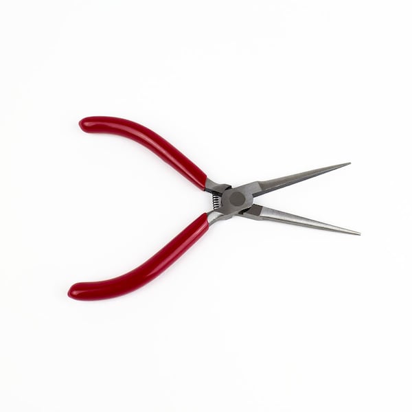 Excel Blades Needle Nose Pliers, Spring Loaded Carbon Steel 6" Serrated Pliers, 6pk - 55561