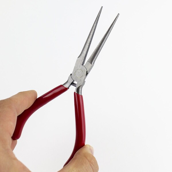 Excel Blades Needle Nose Pliers, Spring Loaded Carbon Steel 6" Serrated Pliers, 6pk - 55561