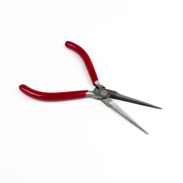 Excel Blades Needle Nose Pliers, Spring Loaded Carbon Steel 6" Serrated Pliers, 6pk - 55561