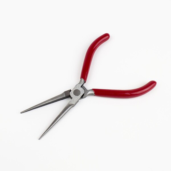 Excel Blades Needle Nose Pliers, Spring Loaded Carbon Steel 6" Serrated Pliers, 6pk - 55561