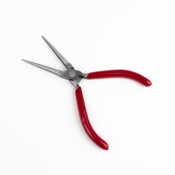 Excel Blades Needle Nose Pliers, Spring Loaded Carbon Steel 6" Serrated Pliers, 6pk - 55561