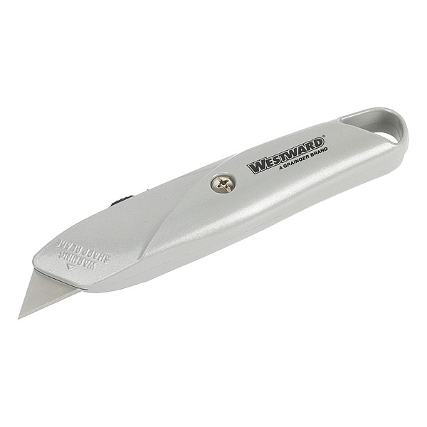 Westward 6 in. Steel/Zinc Retractable Rounded Safety Blade Safety Knife - 4YR09