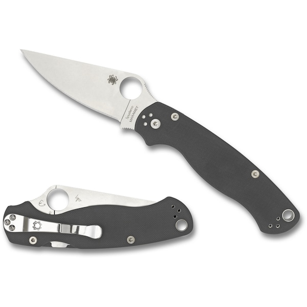 Spyderco 2024 Spyderco Para Military 2 G-10 Gray Maxamet Plain - SPY-C81GPDGY2