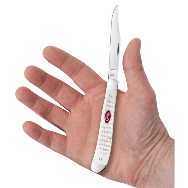 Case Cutlery Knife, Case SparXX White Synthetic Slimline Trapper - 60194