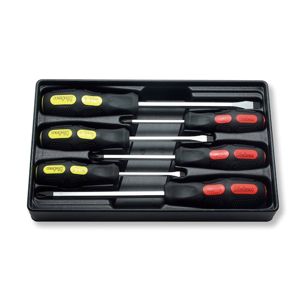 Ko-Ken ScrewDriver Set PH1-2-3/SL5-6-8 ABS Tray Blade Through type 6 pieces - PK166PS/6