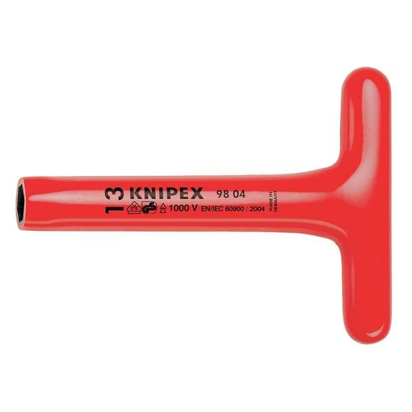 Knipex Nut Driver, 17.0mm, Hollow, TeeI, ns, 8 in. - 98 04 17