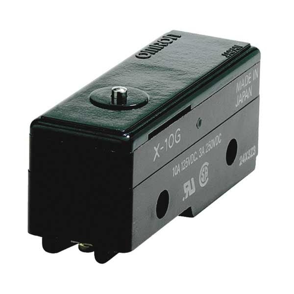 Interruptor de acción rápida industrial Omron, con pasador, actuador de émbolo, SPDT - X-10G