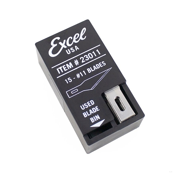 Excel Blades #11 Fine Point Knife Blades, 15 Pack Dispenser, 15PK - 23011IND