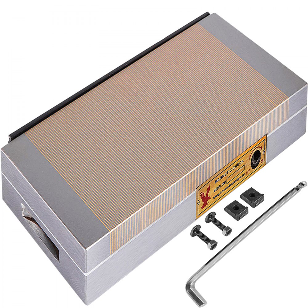 VEVOR Permanent Magnetic Chuck, 6in x 12in Rectangular Chuck, 9920lbs Capacity Fine Pole Magnetic Chuck, Powerful Sealed Chuck w/ ?100 N/cm² Magnetic Force - YCXP6YCX12YC00001V0