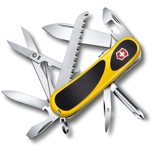 Swiss Army Brands 2024 Victorinox 2.4913.Sc8Us1 Evolution Grip S18 Yellow / Black 85Mm, Clam Pack - VIC-2.4913.SC8-X2