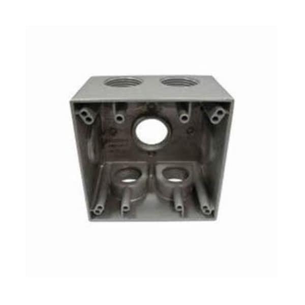 Mulberry Electrical Box, 37.3 cu in, Outlet Box Type, 2 Gangs, Aluminum, Square Shape - 30595