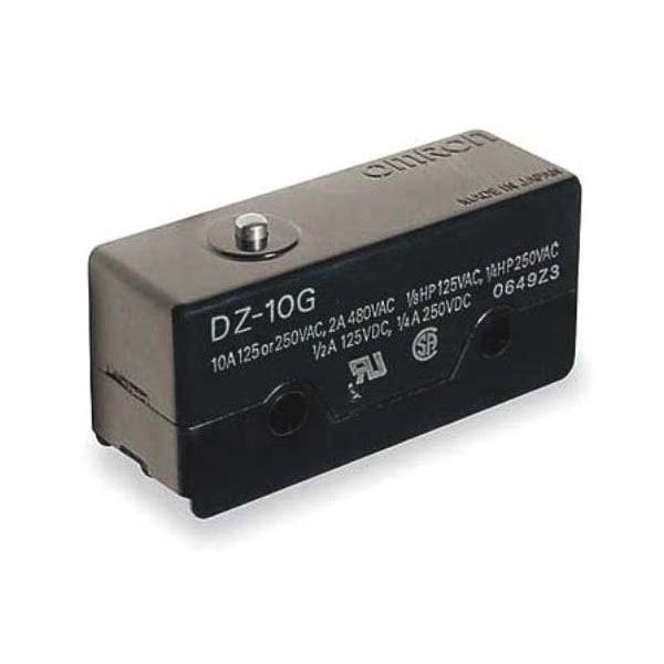 Interruptor de acción rápida industrial Omron, Pasador, Actuador de émbolo, DPDT, 10A @ 240V AC - DZ-10G-1A