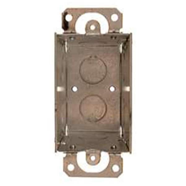 Hubbel Electric Raco Electrical Box, 12.5 cu in, Switch Box Type, 1 Gang, Steel, Rectangular Shape - 8500
