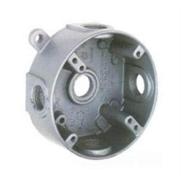 Teddico/Bwf Electrical Box, 16.5 cu in, Outlet Box Type, Die-Cast Metal, Round Shape - 1719483