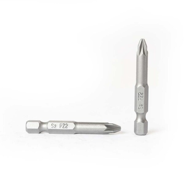 Superior Steel 2# Single End Pozidriv Screwdriver Bits - 2 Inch Long, PK 25 - BZ202-25PK