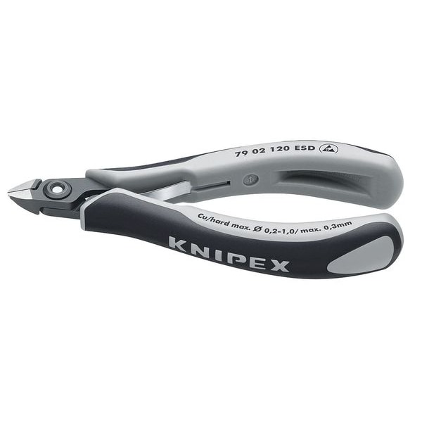 Knipex 5 in 79 Diagonal Cutting Plier Flush Cut Oval Nose Uninsulated - 79 02 125 ESD