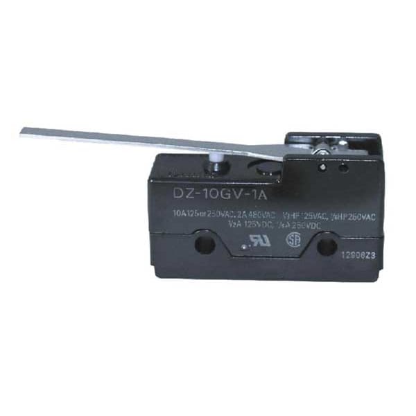 Interruptor de acción rápida industrial Omron, bisagra, actuador de palanca, DPDT, calificación de contacto de 10A @ 240V AC - DZ-10GV-1A