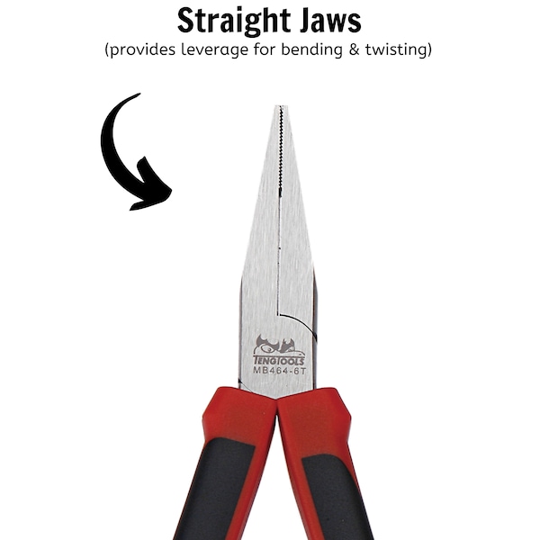 Teng Tools MB464-6T 6" Mega Bite TPR Grip Flat Nose Pliers - MB464-6T