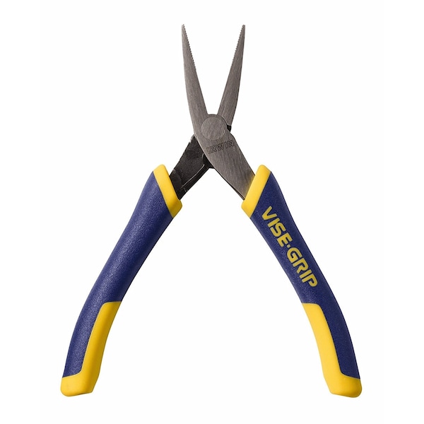 Irwin Vise-GripÂ® Flat Nose Pliers, 5-1/4 in. Long, Spring Loaded, No Wire Cutter, Molded Grips - 2078945