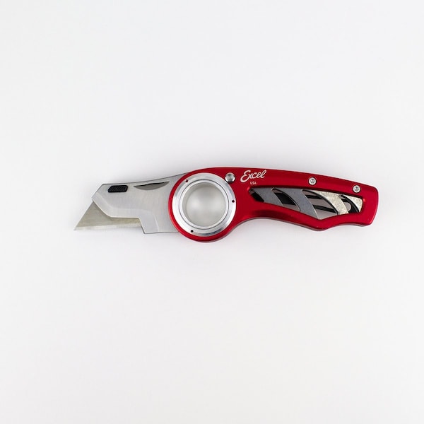 Excel Blades K60 Revo Utility Knife, Folding Knife with Clip, Work Knife, Red, 6pk - 16062