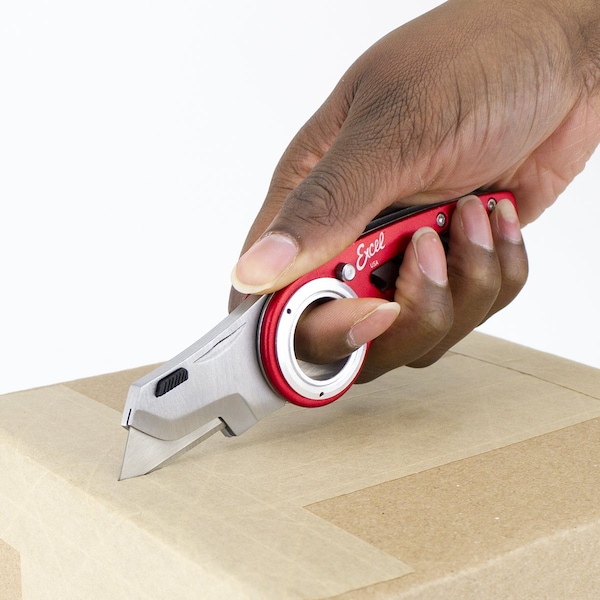 Excel Blades K60 Revo Utility Knife, Folding Knife with Clip, Work Knife, Red, 6pk - 16062