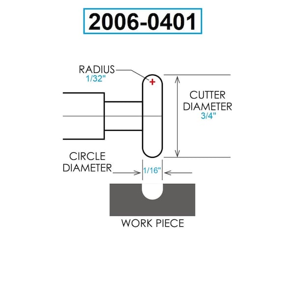 Hhip 1/32 X 3/4 X 1/2 High Speed Steel Convex Cutter - 2006-0401