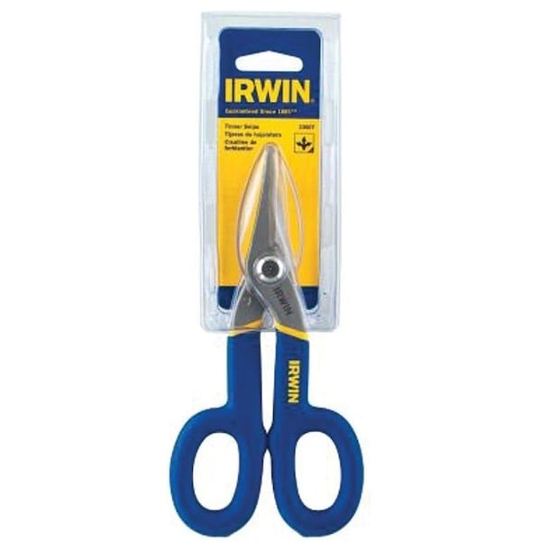 Irwin 23007 Tinner Snip, 7 in OAL, 2 in L Cut, Curved, Straight Cut, Steel Blade, DoubleDipped Handle - IW23007