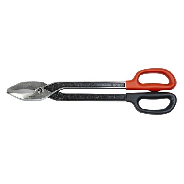 Crescent Wiss Crescent Tinner Snip, 16.57 in OAL, 2-1/4 in L Cut, Long, Straight Cut, Steel Blade, Black/Rawhide Handle - WDF16BD