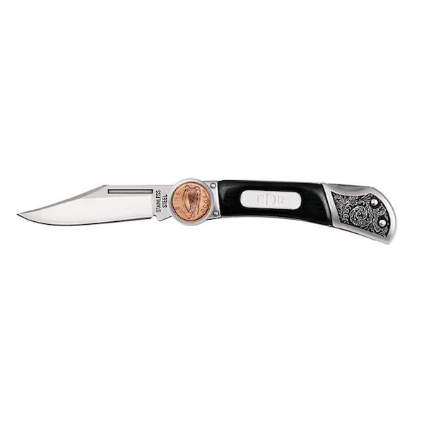 Upm Global UPM Global 16142 Irish Penny Engraveable Plate Wood Knife - 16142