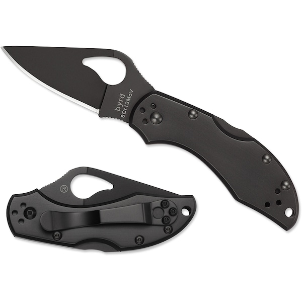 Spyderco 2024 Spyderco Robin 2 Black Stainless Black Blade Plain - SPY-BY10BKP2