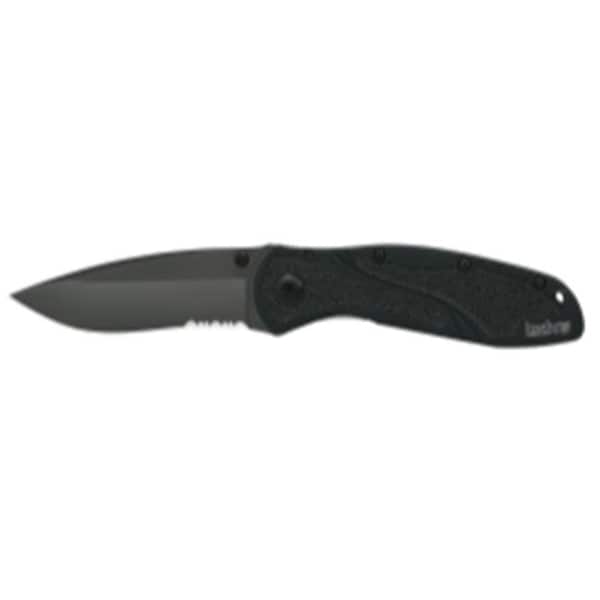 Kershaw Kershaw KER1670BLKST Black Blur Knife with Serrated Blade - KER1670BLKST