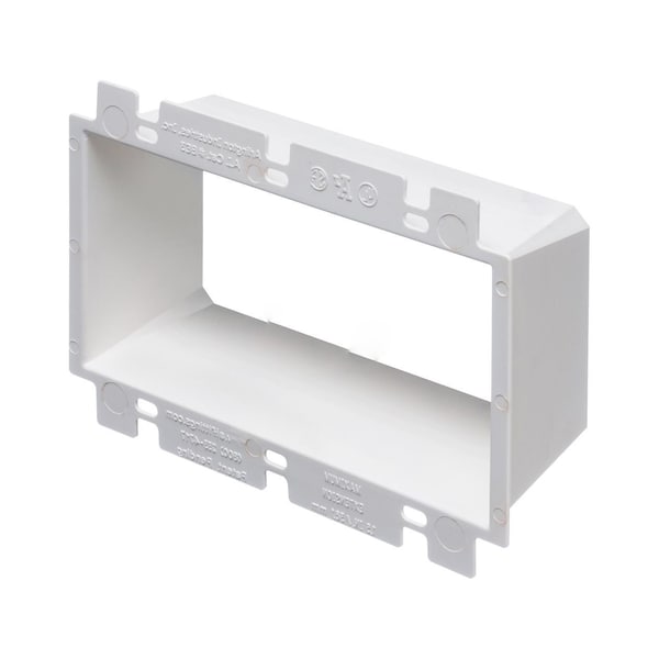 American Imaginations 5.93 in. White Rectangle 3-Gang Device Box Extension Plastic - AI-37164