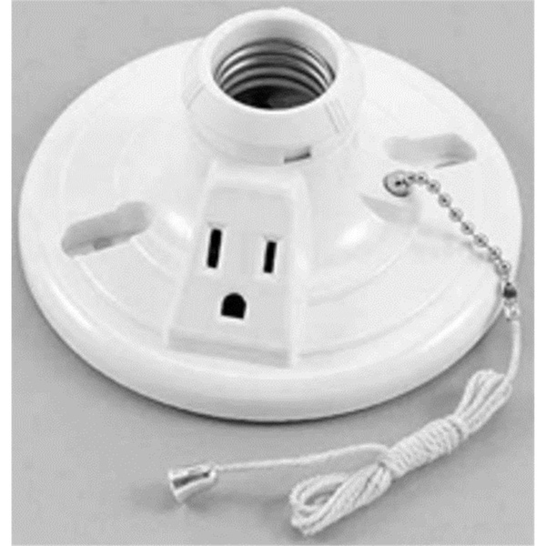 Eaton Wiring Devices Cooper Wiring Devices 393786504 S865W-SP 15A 125V Ceiling Receptacle Plug with Pull Chain - 393786504