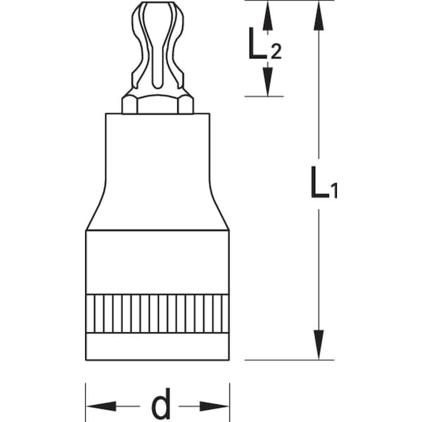 Gedore Screwdriver Bit Socket, 1/4", Torx T27, Number of Pieces: 1 - ITX 20 K T27