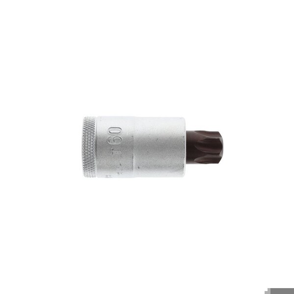 Gedore Screwdriver Bit Socket, 1/2", Torx T60, Finish: Chrome Plated, Gun-Metal - ITX 19 T60