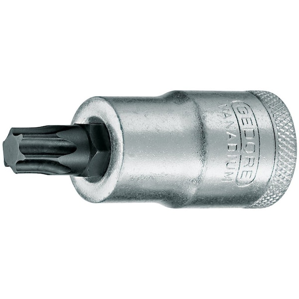 Gedore Screwdriver Bit Socket, 1/2", Torx T60, Finish: Chrome Plated, Gun-Metal - ITX 19 T60