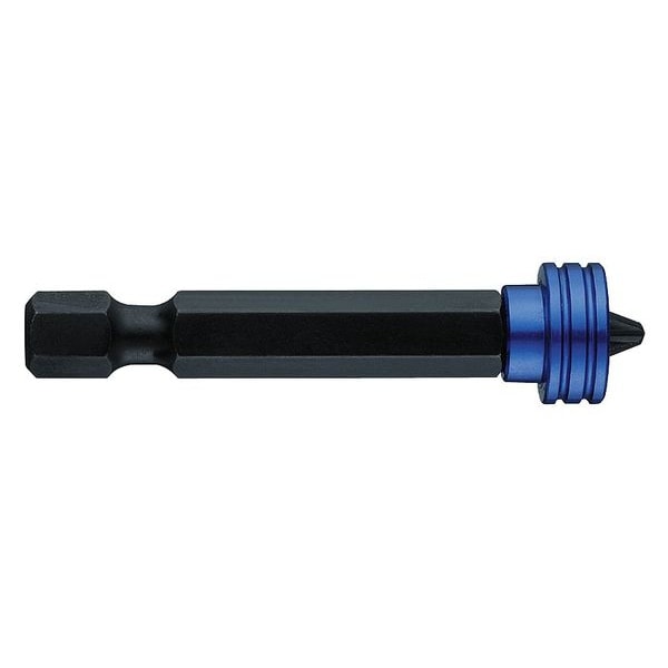 Westward Magnetic Power Bit, #2 Fastening Tool Tip Size, 2 in Overall Bit Lg, 1/4 in Hex Shank, SAE, 2 Pack - 40L614