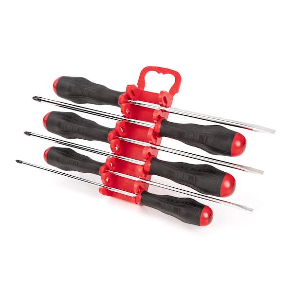 Tekton High-Torque Screwdriver Set, 6-Piece (#1-#3, 3/16-5/16 in.) with Holder - DRV43503