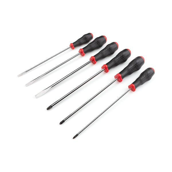 Tekton High-Torque Screwdriver Set, 6-Piece (#1-#3, 3/16-5/16 in.) with Holder - DRV43503