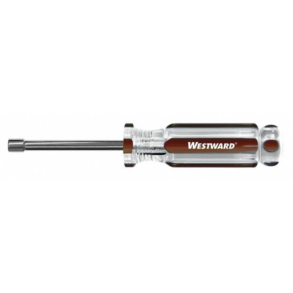 Westward Nut Driver, 5.5mm, Hollow, Fluted, 3 in. - 10J242