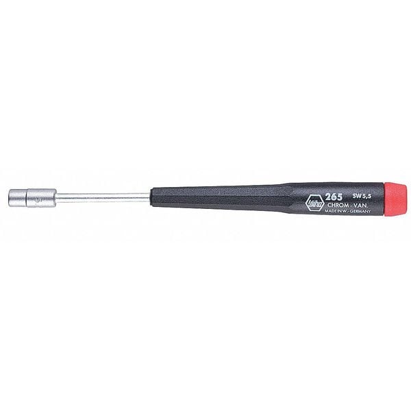 Wiha Precision Nut Driver, SAE, 1/4 in, 2-7/16in - 26563