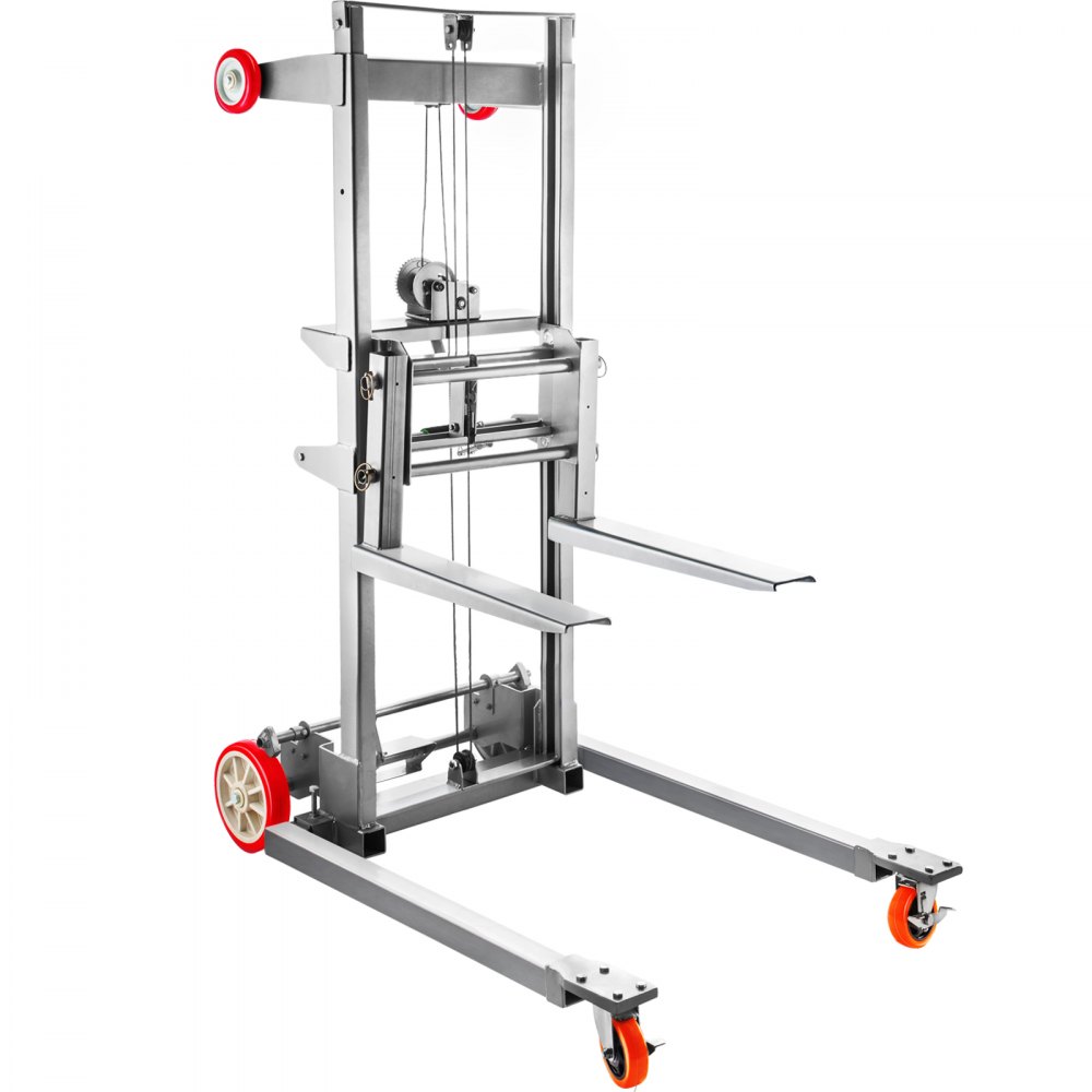 VEVOR Manual Winch Stacker Material Lift 63" Max Height 551 lbs Capacity Lift - QZ35X25X67500X90WV0
