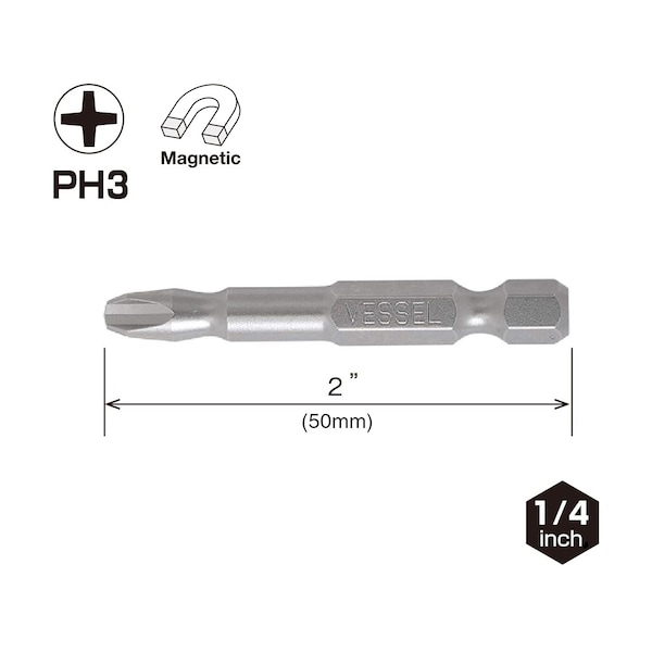 Vessel NECK TORSION Power Bit PH3x50, PK25 - NTPH350P25K