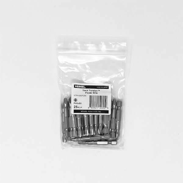 Vessel NECK TORSION Power Bit PH3x50, PK25 - NTPH350P25K